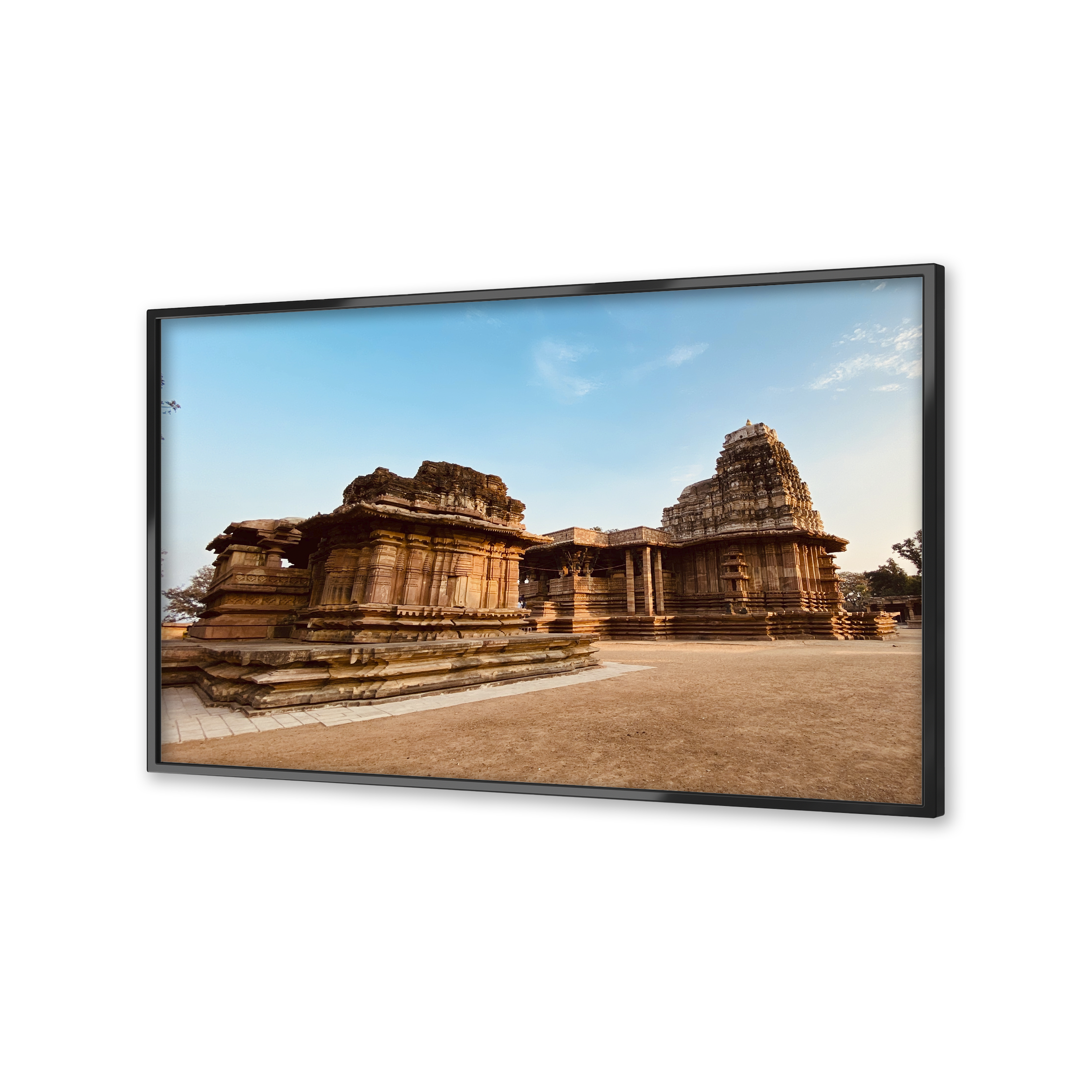 Image of Ramappa Temple on a flatscreen TV