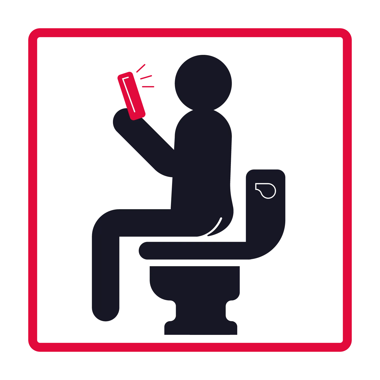 person watching tv on phone on the toilet
