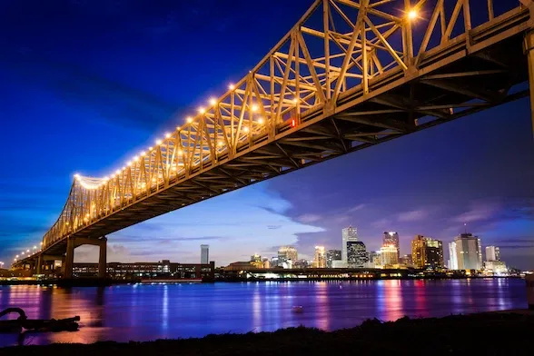 New Orleans skyline in the evening