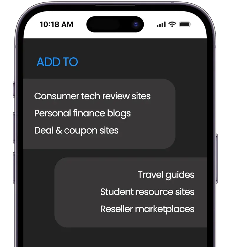 Perfect for tech review sites, Personal finance blogs, deal & coupon sites, travel guides, student resource sites, and reseller marketplaces.