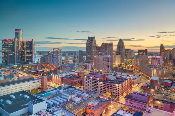 Detroit Michigan skyline
