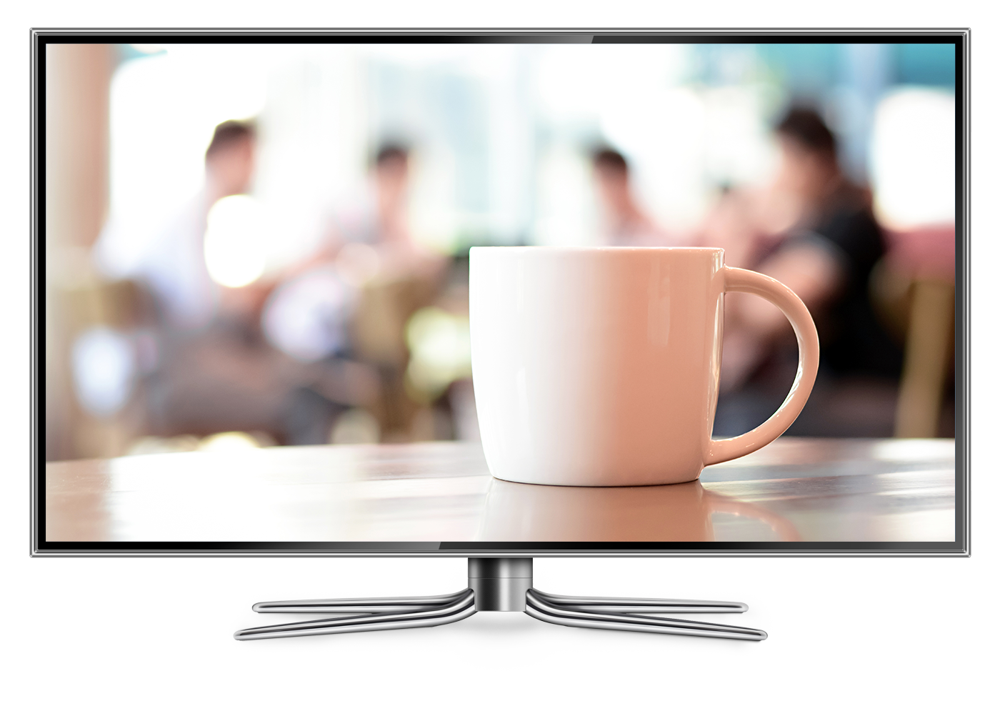 image of coffee cup on TV