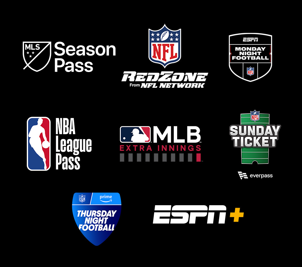 Collage of sports channel logos