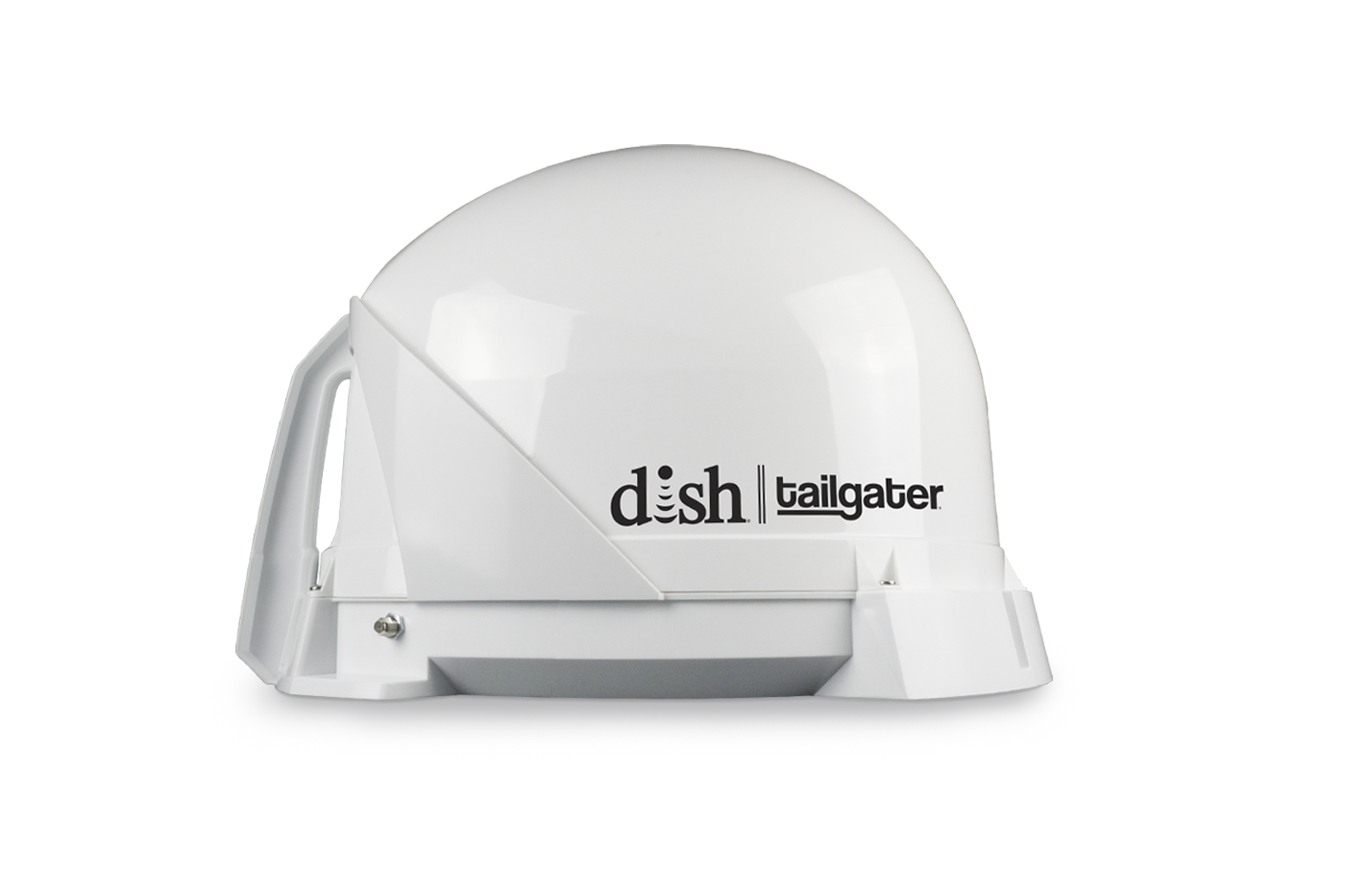 White DISH tailgater antenna