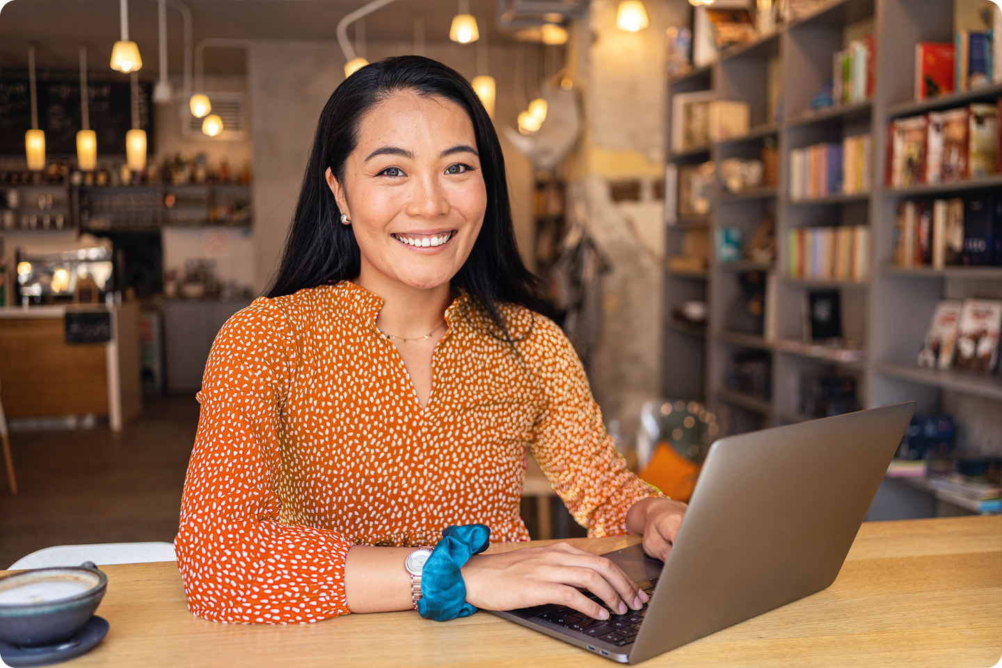 Woman using internet
