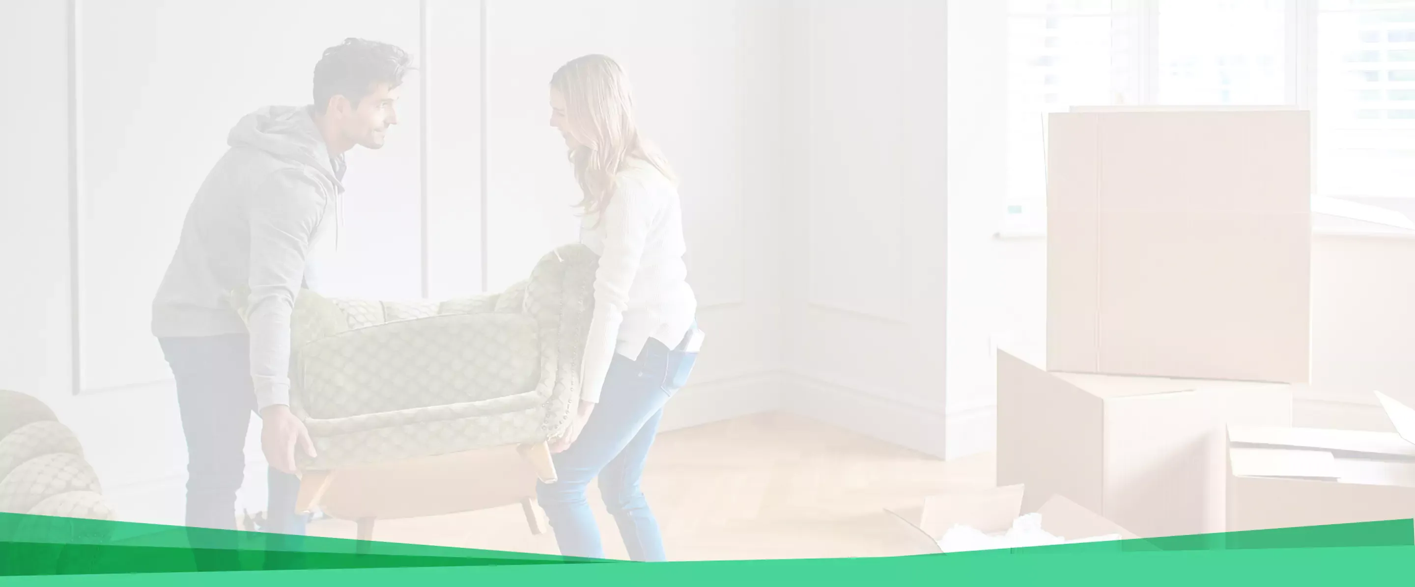 A couple moving into new home