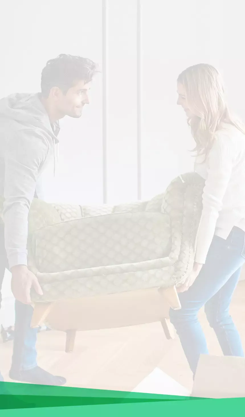 A couple moving into new home