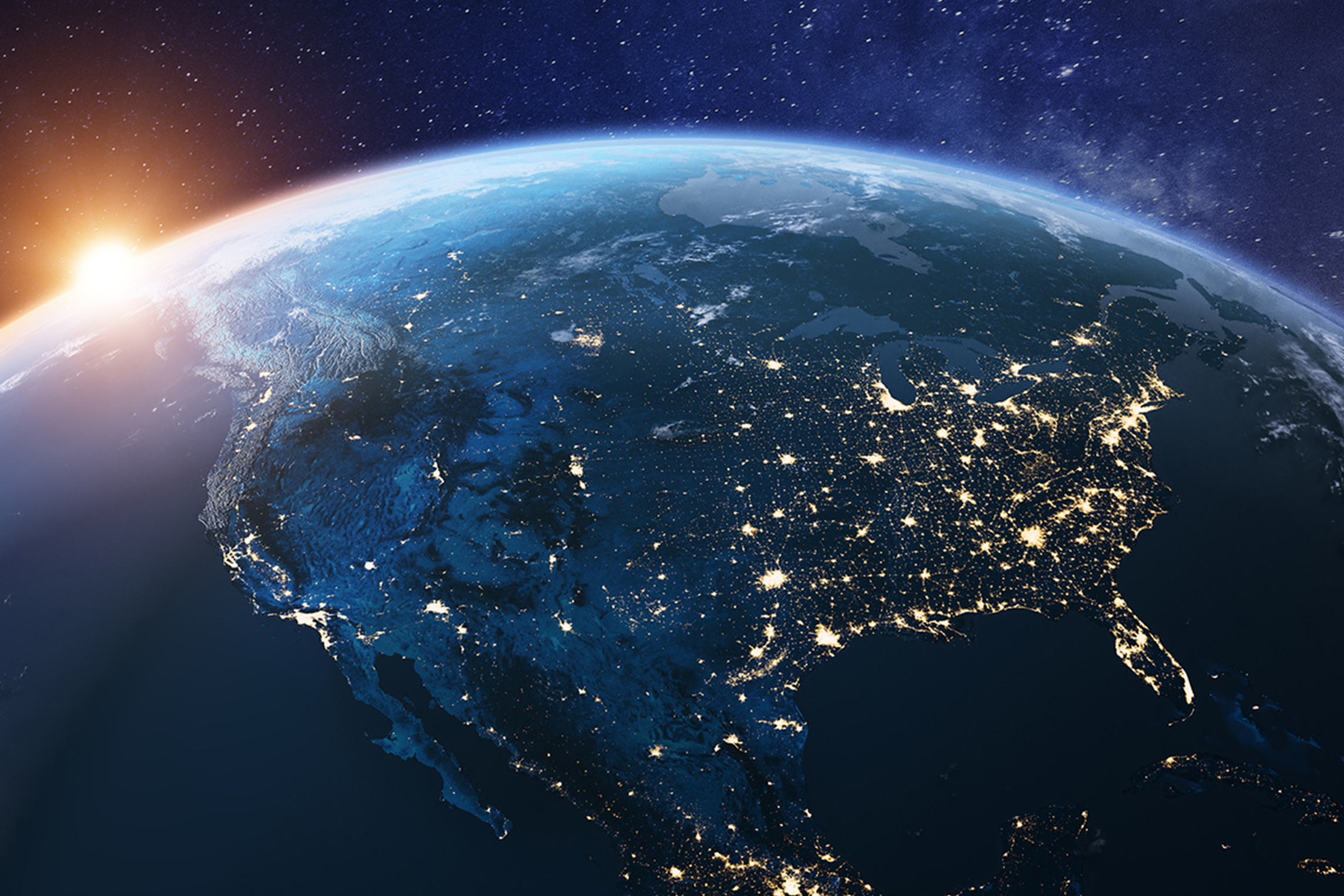 Arial view of United States.