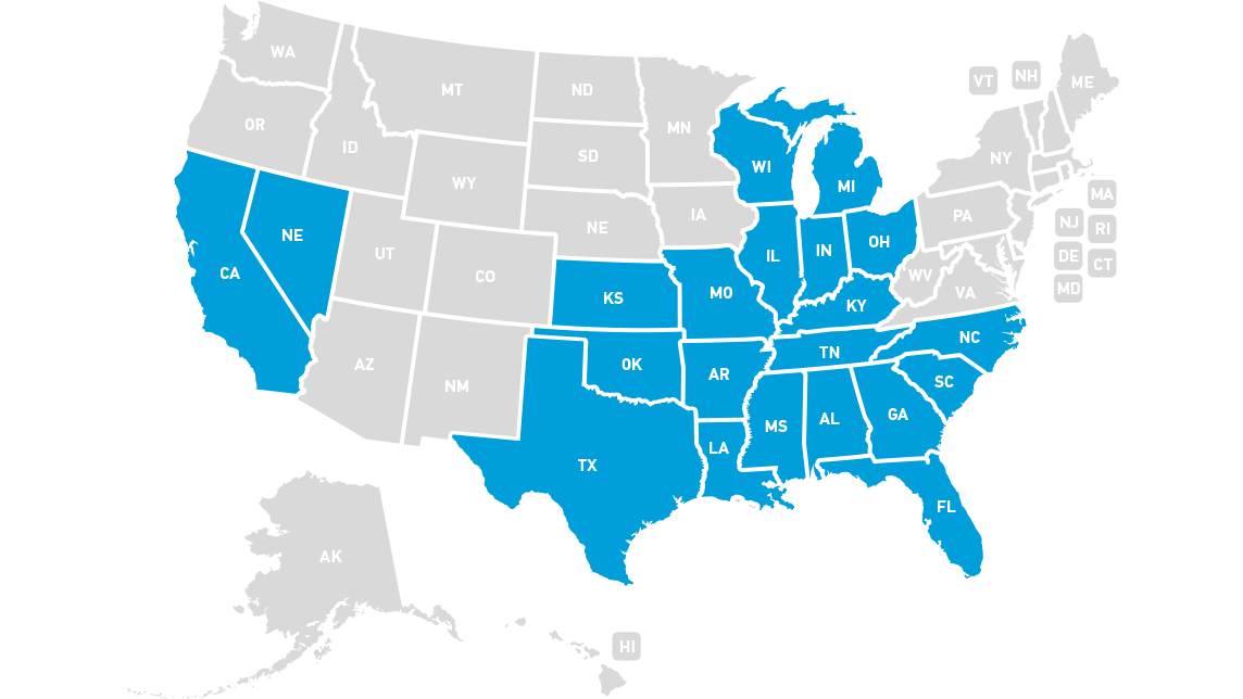 AT&T availability map