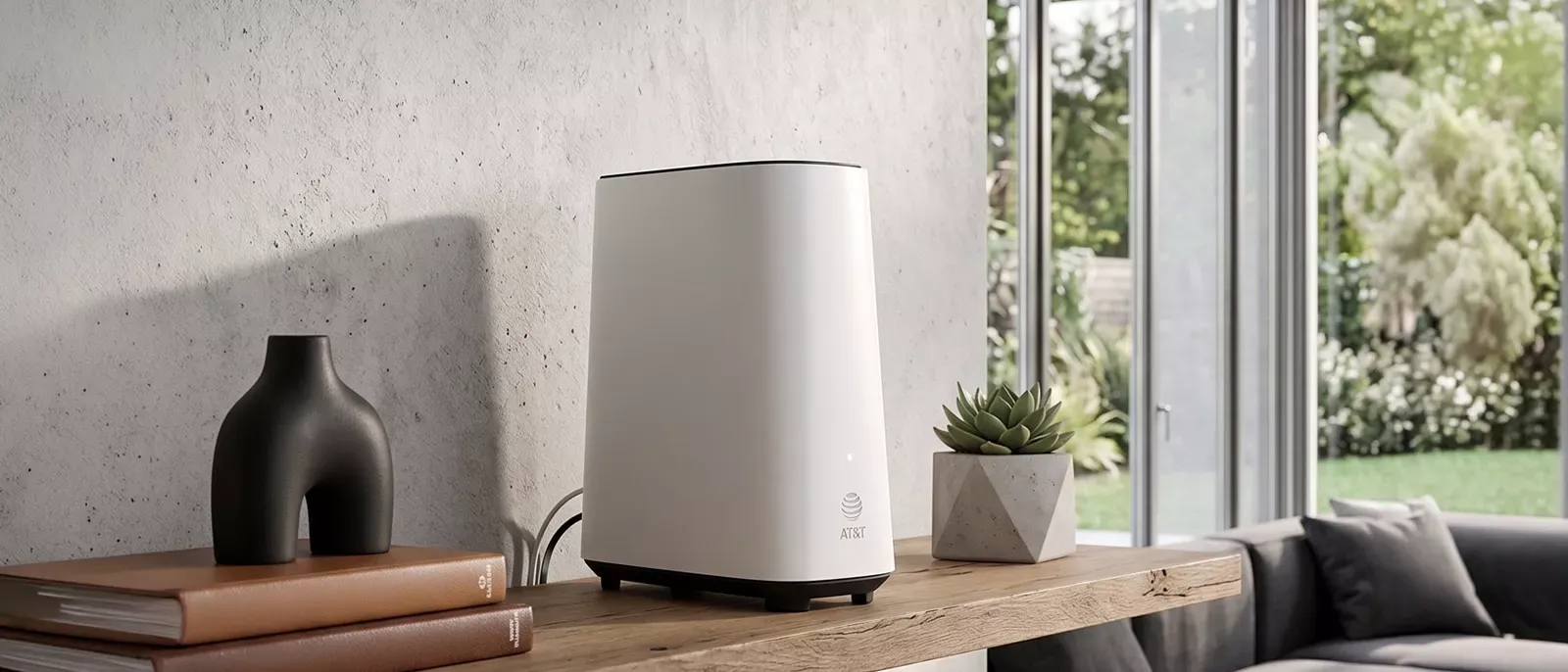 View of a router in a stylish modern home.