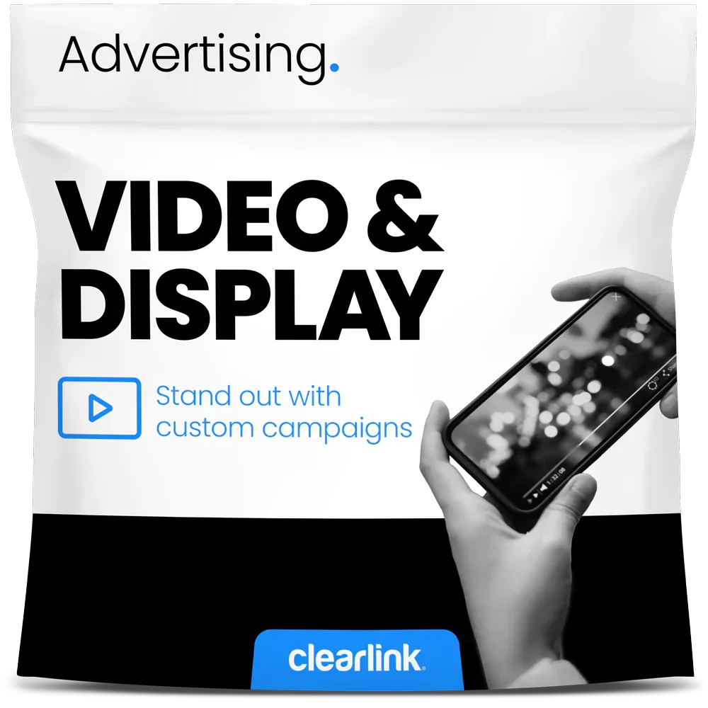 A package labeled "video and display advertising"