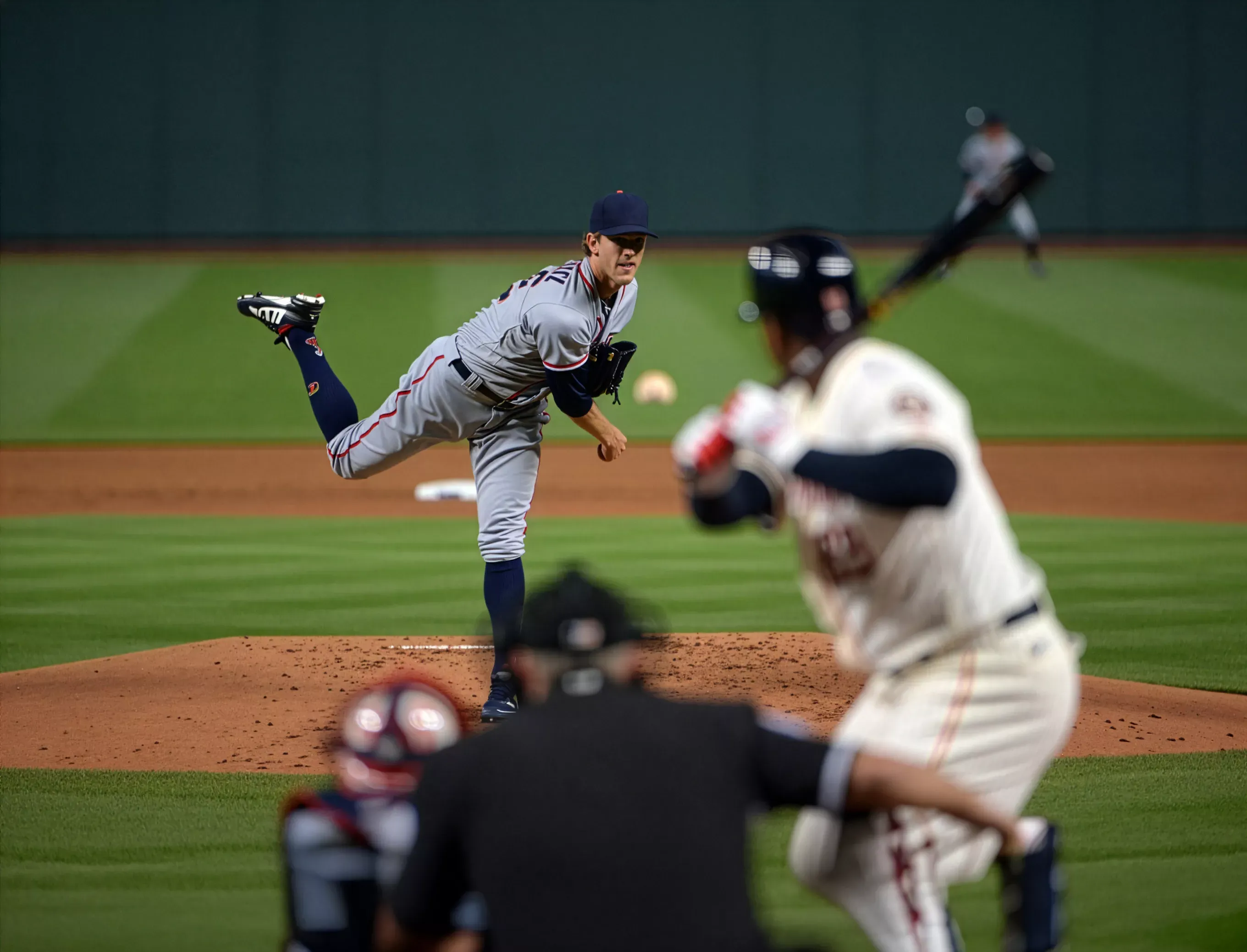 Baseball pitcher throws ball