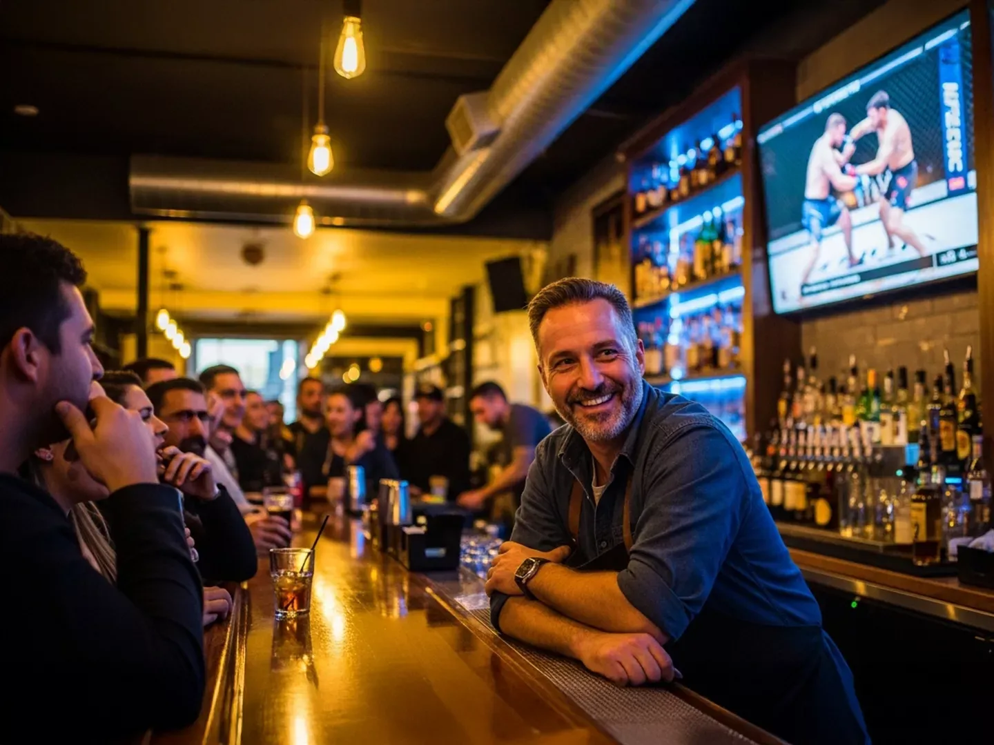 Business owner puts UFC fight on TV inside his bar
