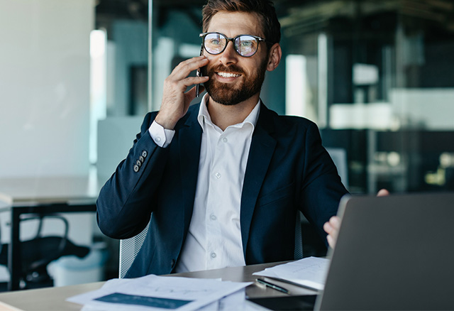 business man on phone