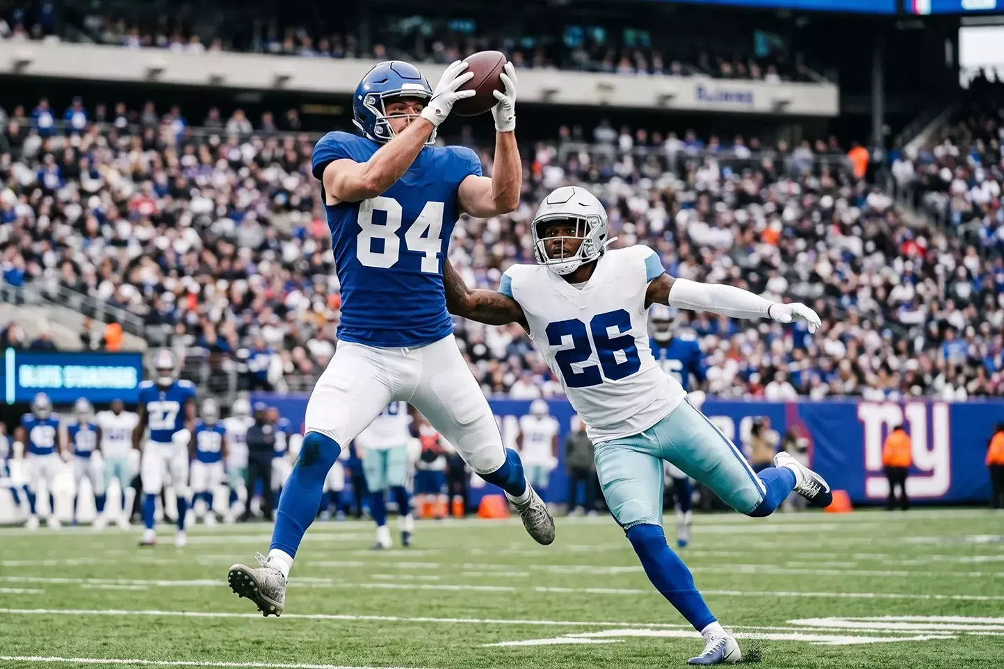 Action shot of NFL football game