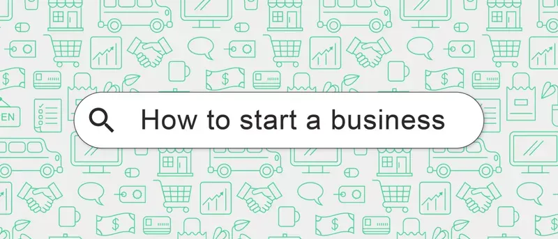 Search Bar search showing "How to start a business?"