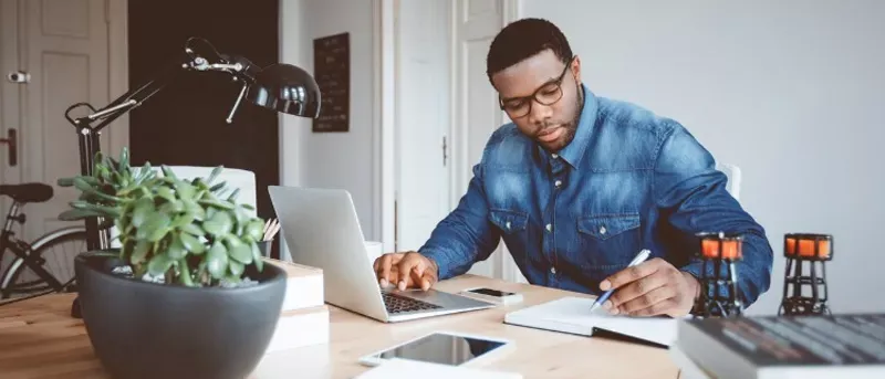 Man using his home internet.