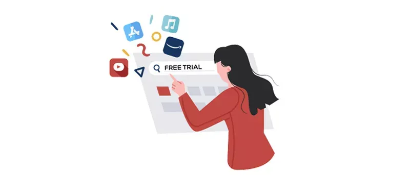 Illustration of a person jumping from trial to trial