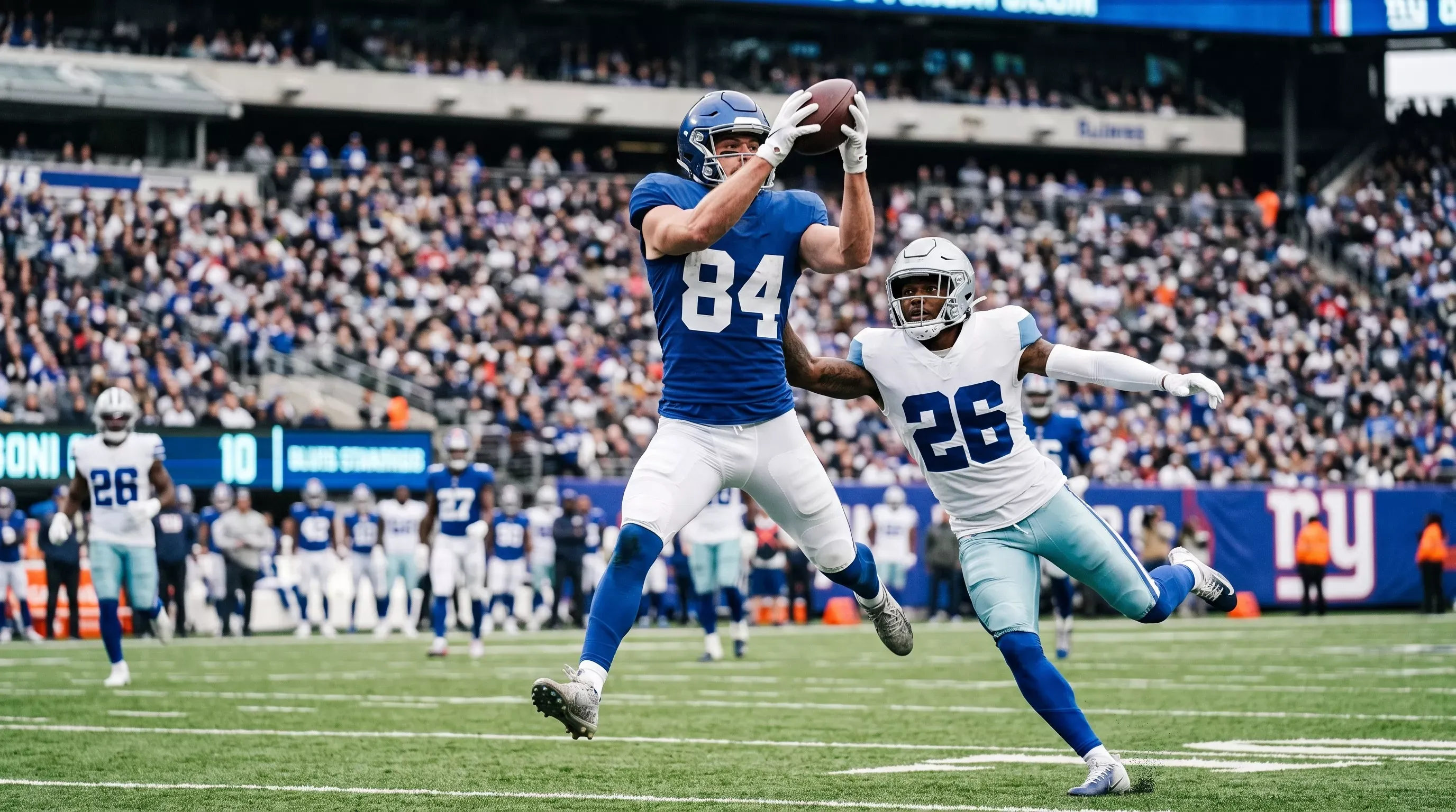 Action shot of NFL football game
