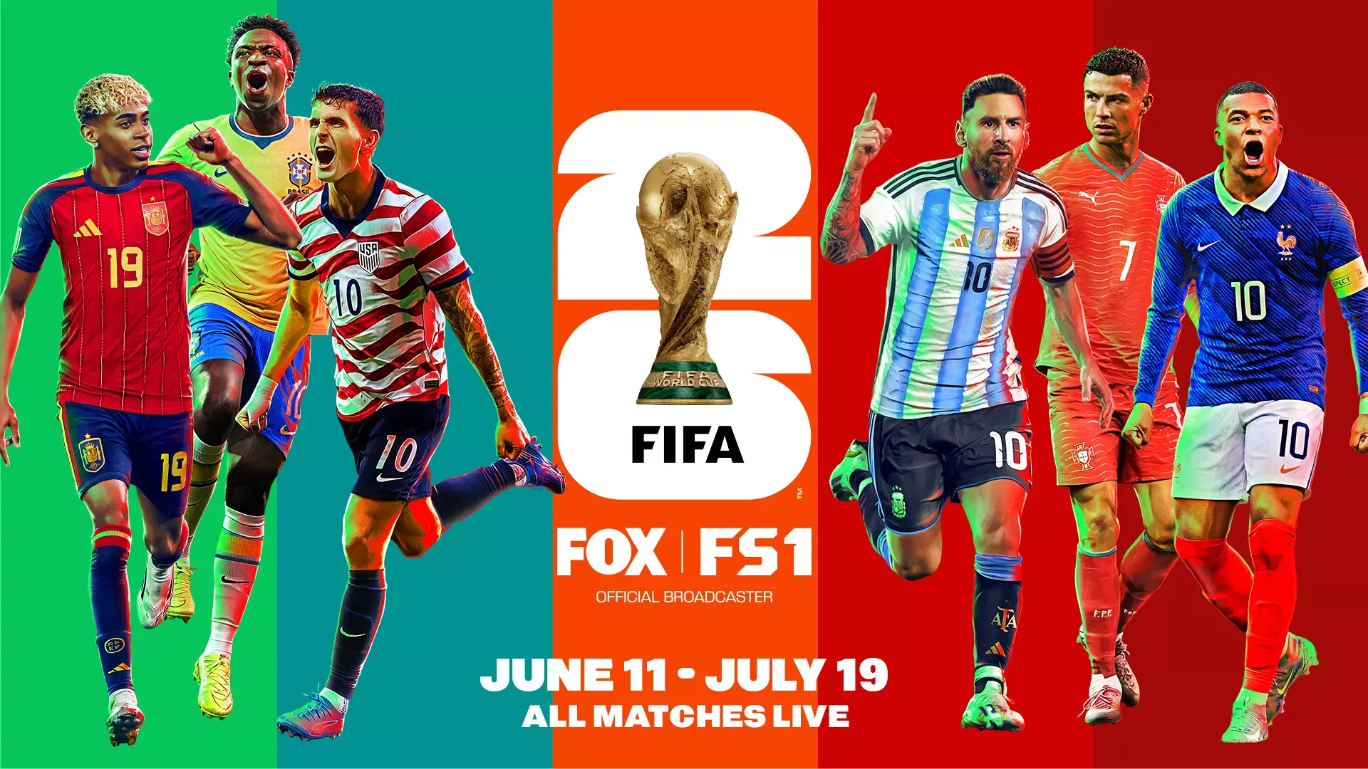 FOX FS1 FIFA All Matches LIVE June 11 - July 19
