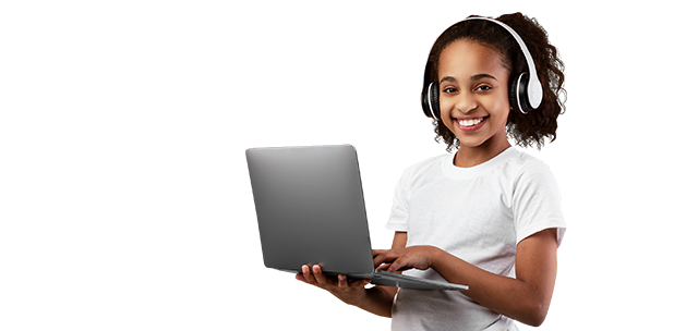 Girl using a laptop