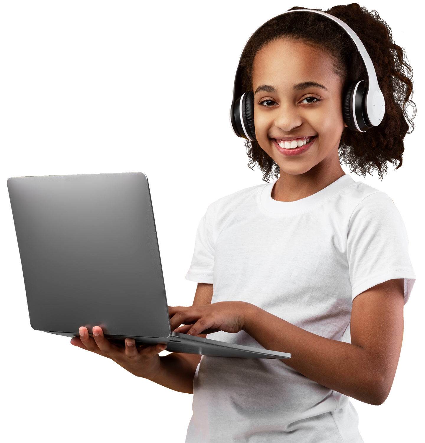 Girl using a laptop