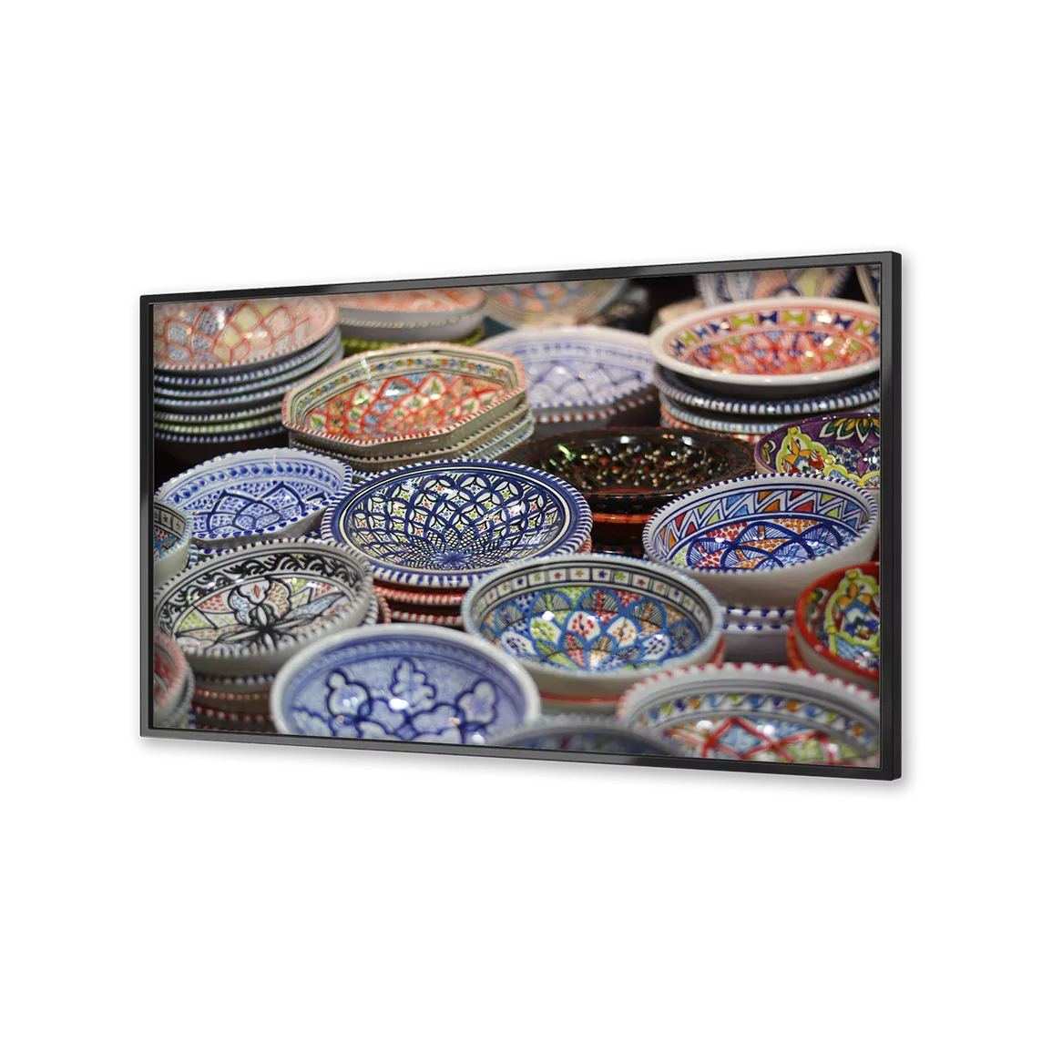 Image of Decorative Rice bowls on a flatscreen TV