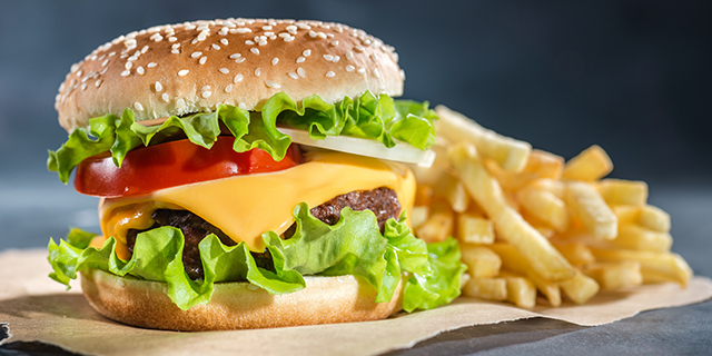 Hamburger and fries from Dairy Queen
