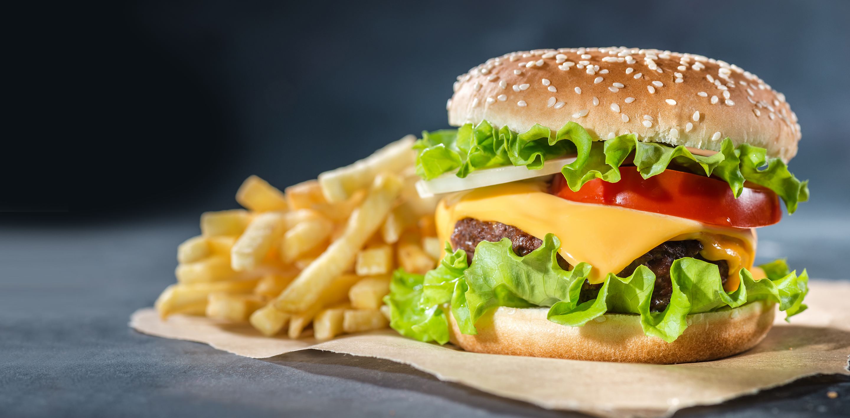 Hamburger and fries from Dairy Queen