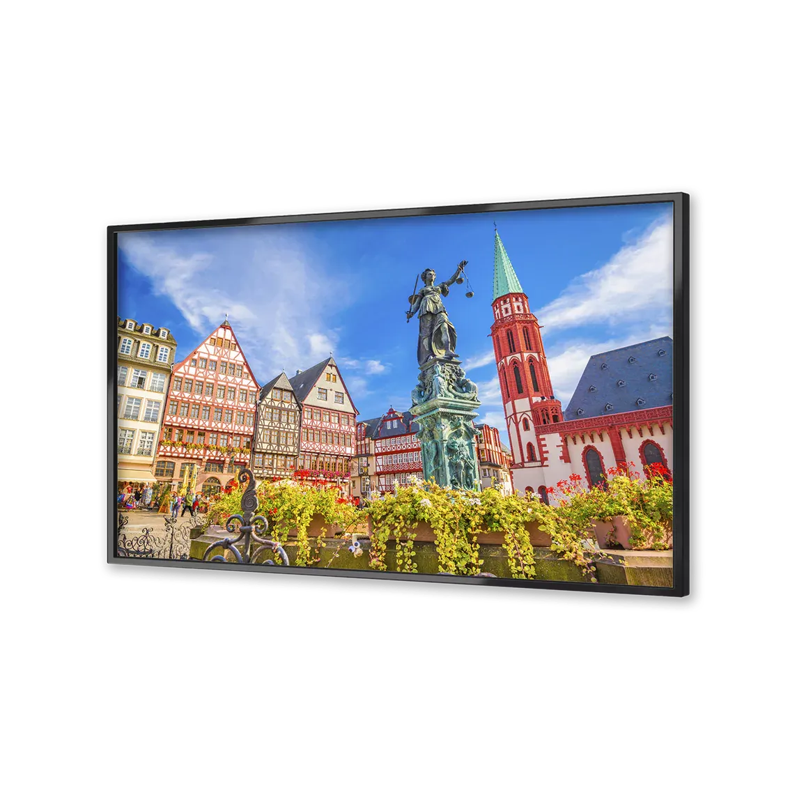 Image of Frankfurt on a flatscreen TV