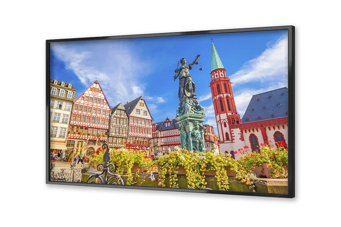 Image of Frankfurt on a flatscreen TV