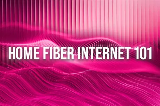 HOME FIBER INTERNET 101 - With magenta neon lines.