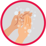 illustration of someone washing hands