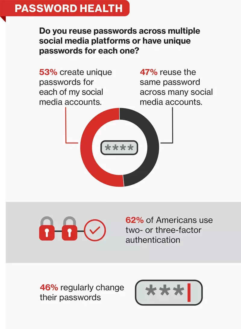 Infographic representing the health of your social media passwords.