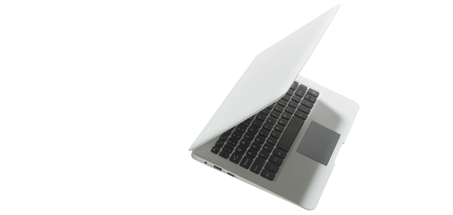 laptop opening 3/4 view