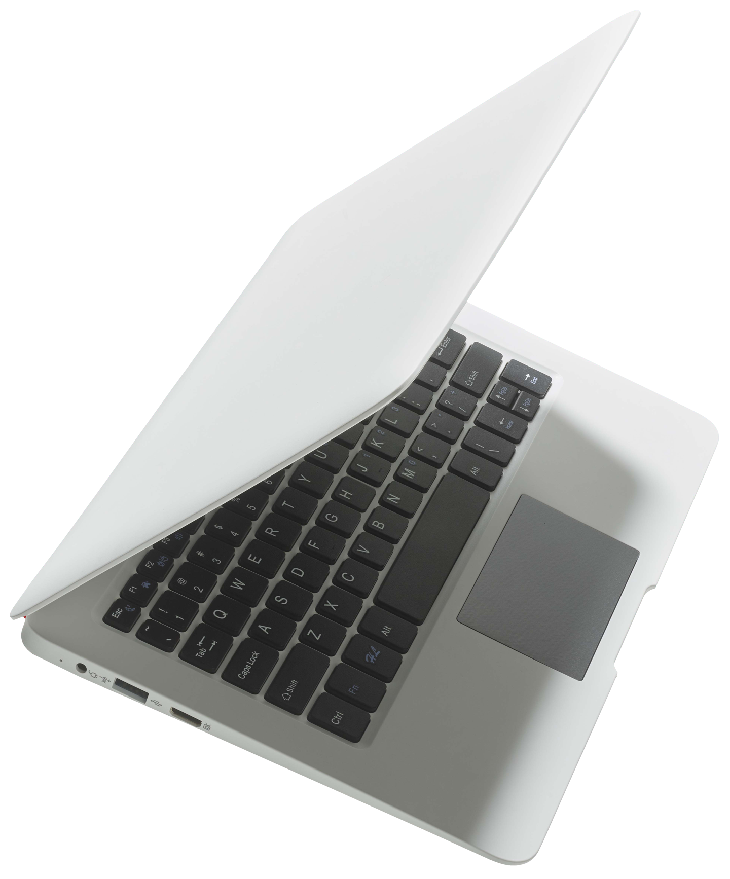 laptop opening 3/4 view