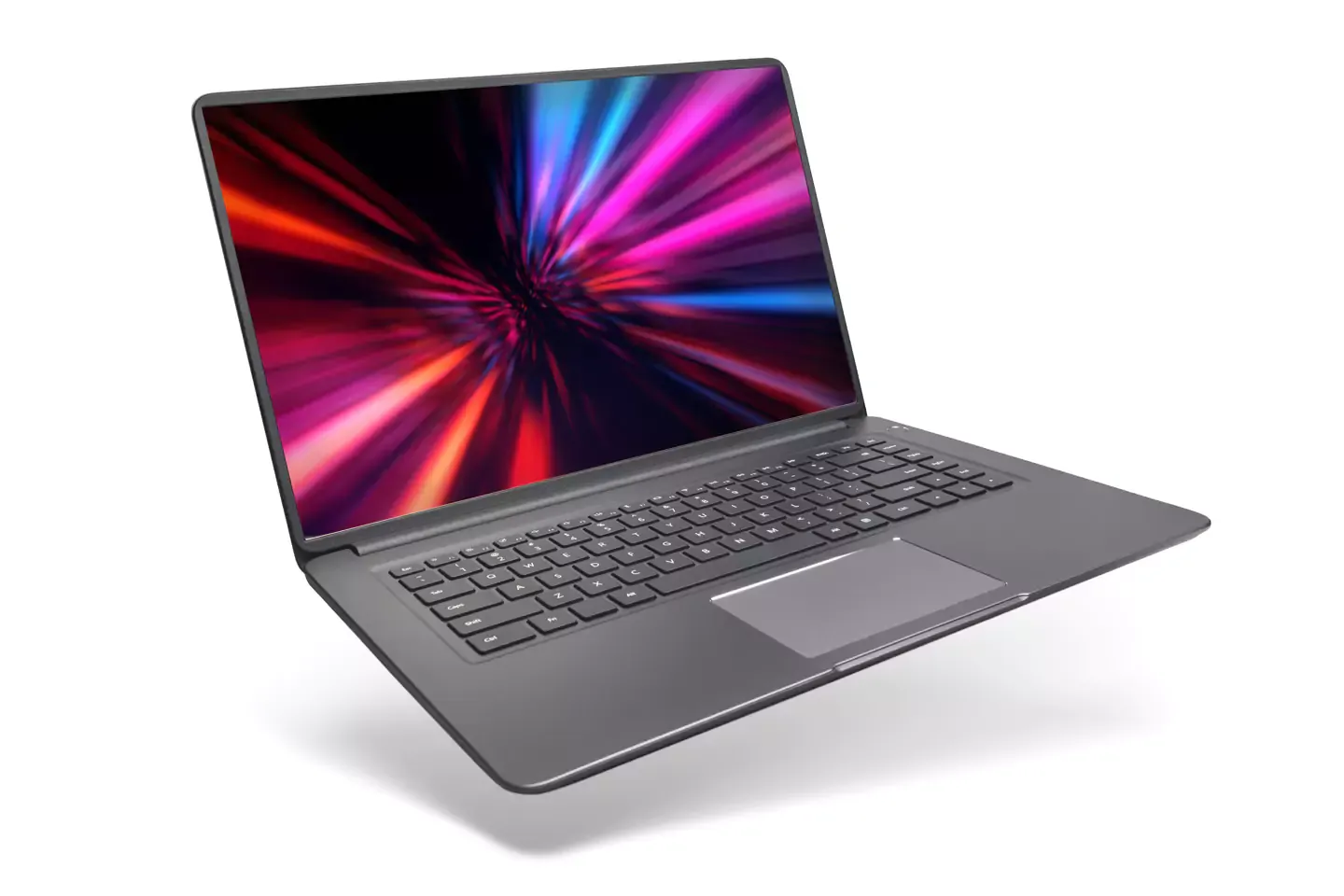 Laptop showing super speed lines on the screen.