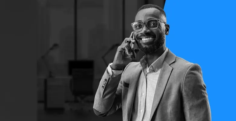 man talking on a smartphone