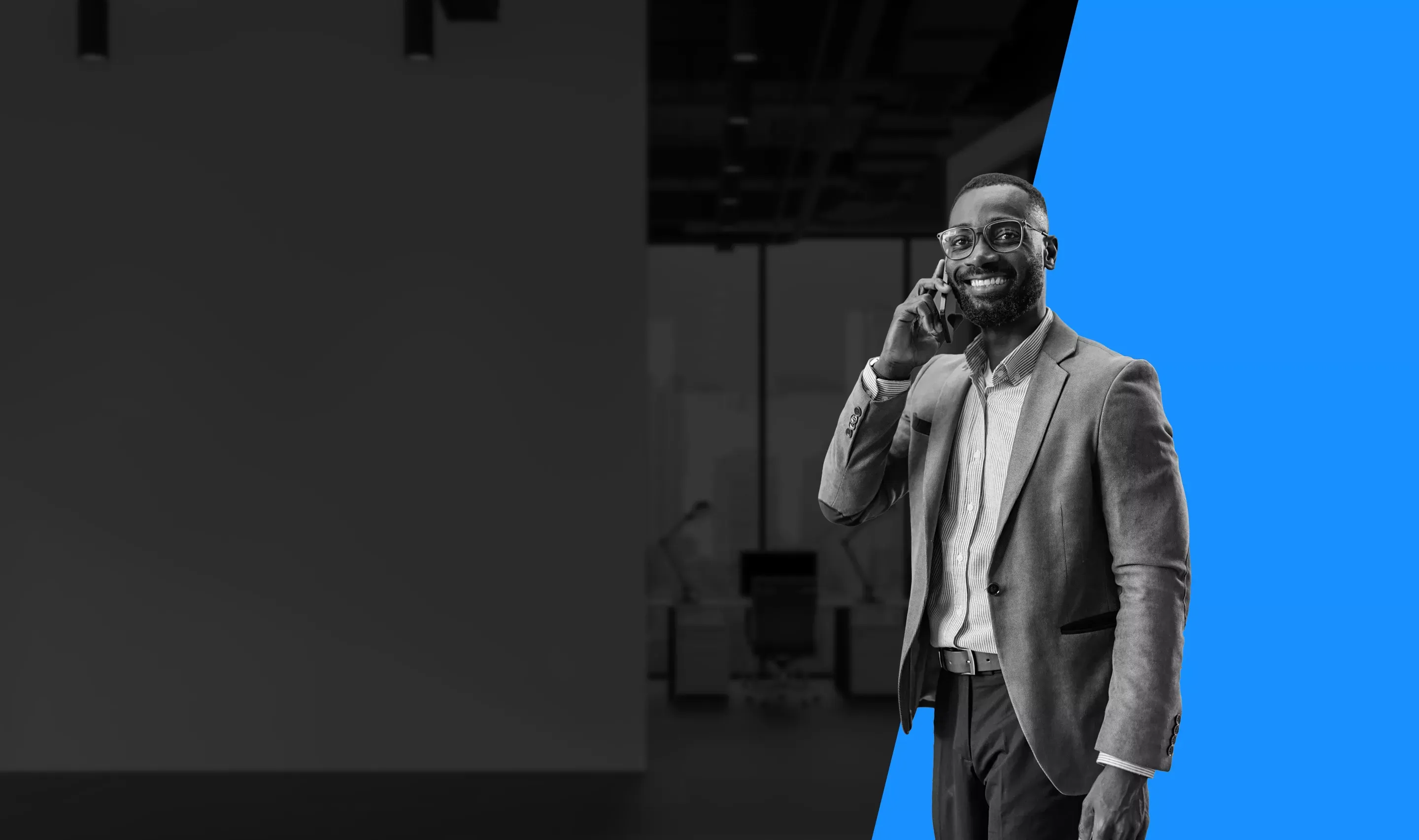 man talking on a smartphone