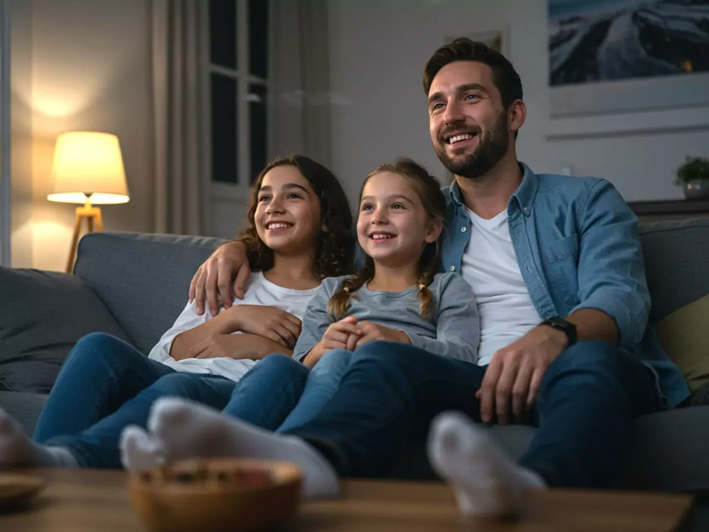 Daddy daughter movie night.