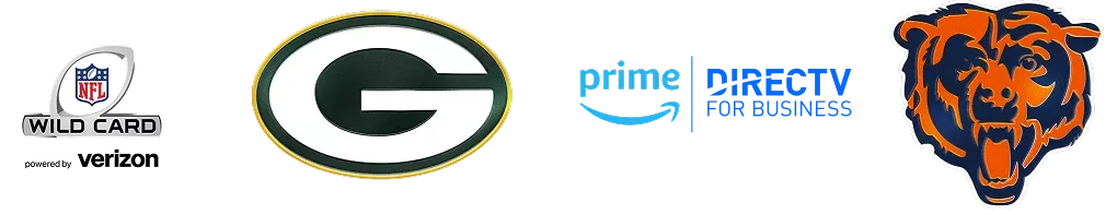 Greenbay vs Chicago - NFL WILDCARD match AMazon Prime and DirecTV for Business