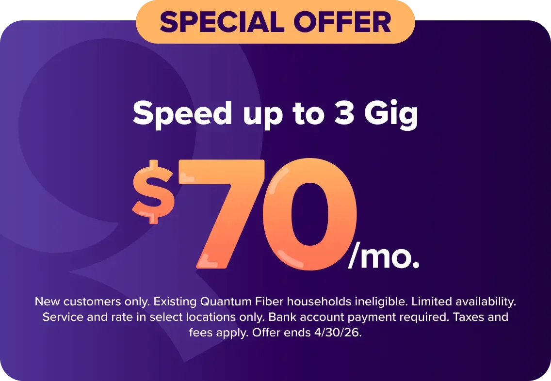 Speeds up to 3 Gigs for $70 a month