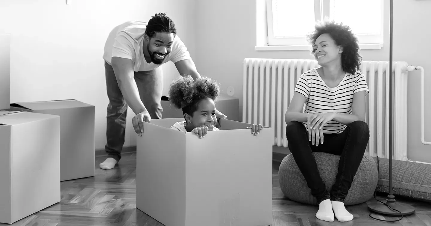 Family having fun and playful move.