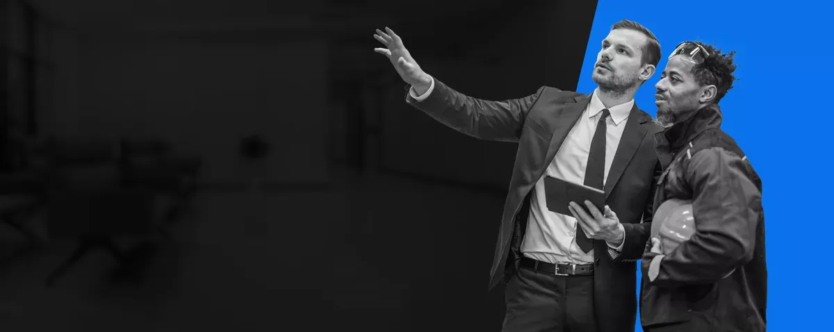 businessman and network engineer consulting together