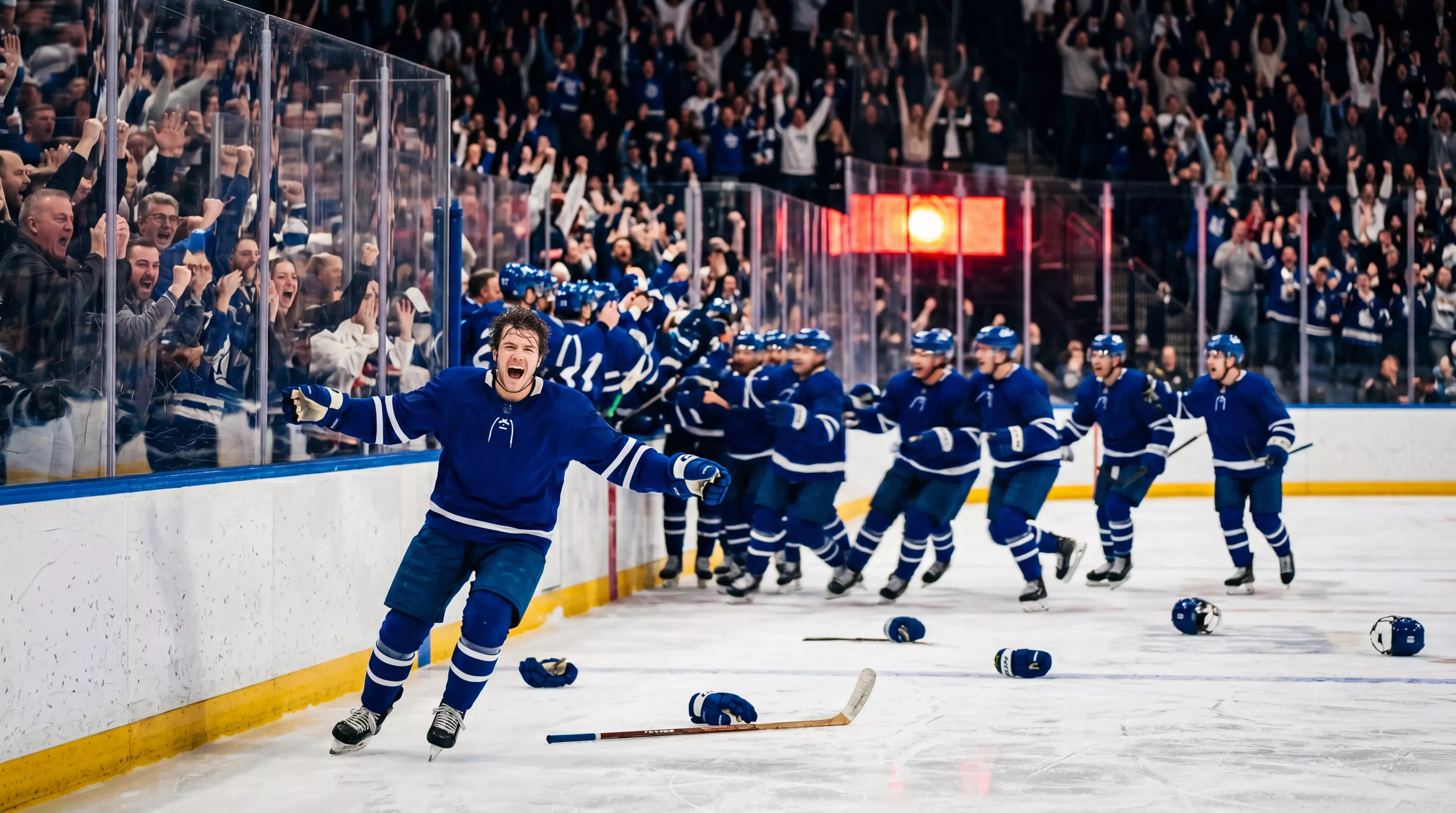 Action shot of professional hockey match