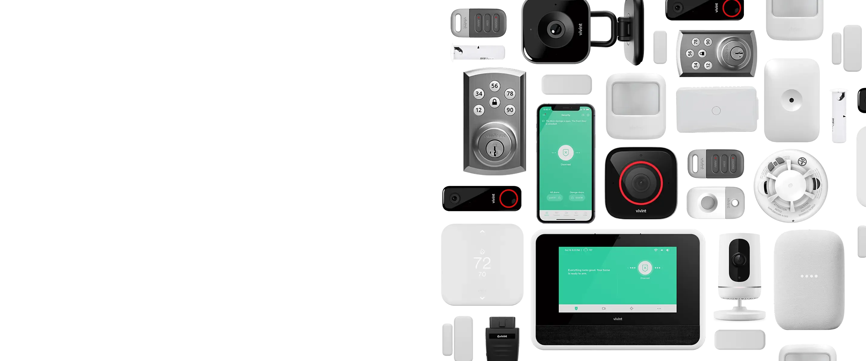 Vivint products arranged in a grid pattern