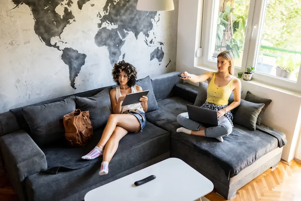 watching tv and browsing the web