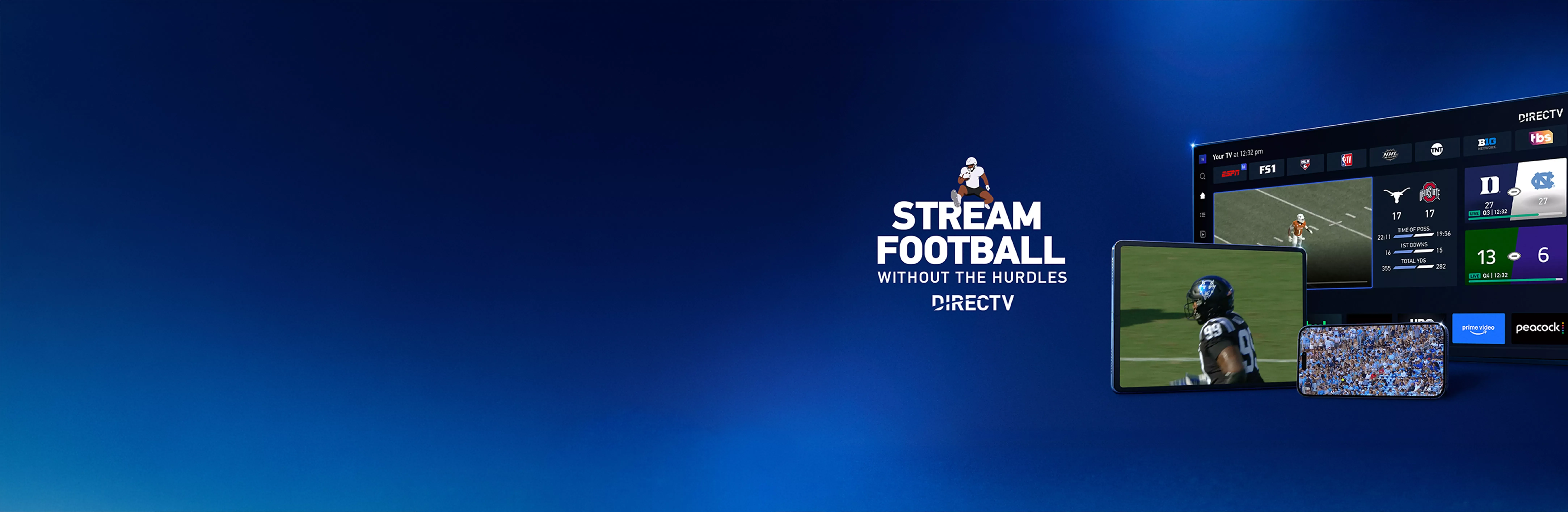Stream Football without the Hurdles DirecTV football playing on multiple devices