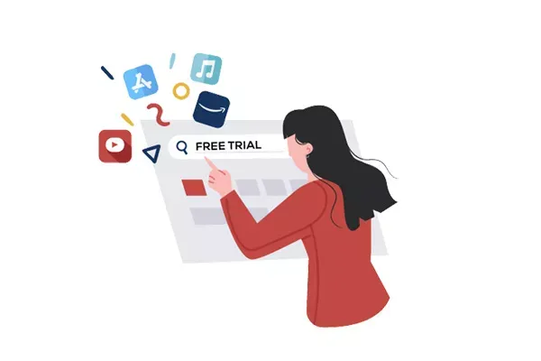 Illustration of a person jumping from trial to trial