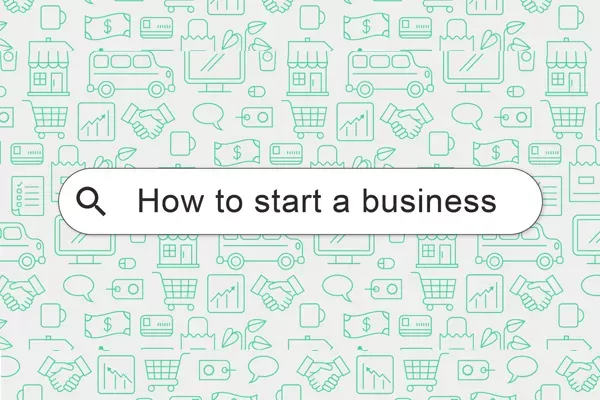 Search Bar search showing "How to start a business?"